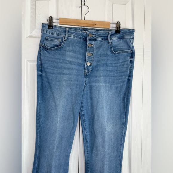 Nine West Skinny Jeans High Waist Button Fly Women's Light Wash Blue Denim Sz 14 - Picture 1 of 10